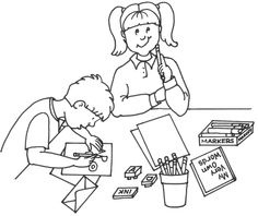 Kids Classroom Clipart Black And White