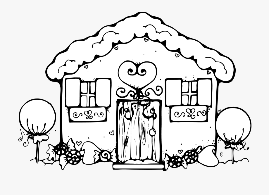 House Black And White Clipart Cute