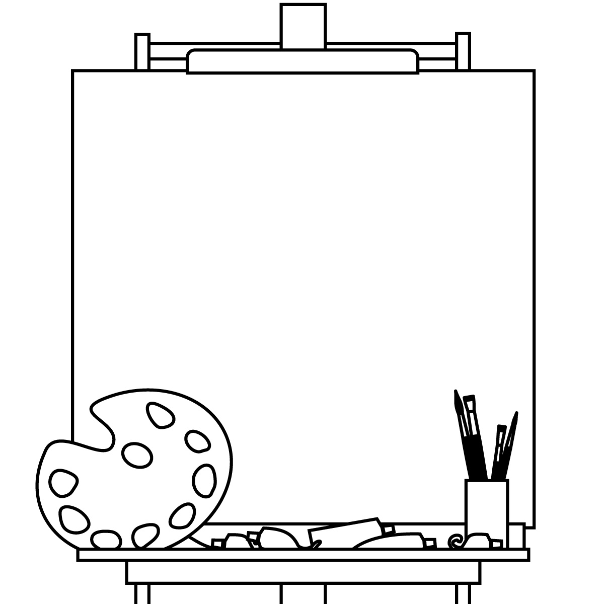 art clipart black and white easel