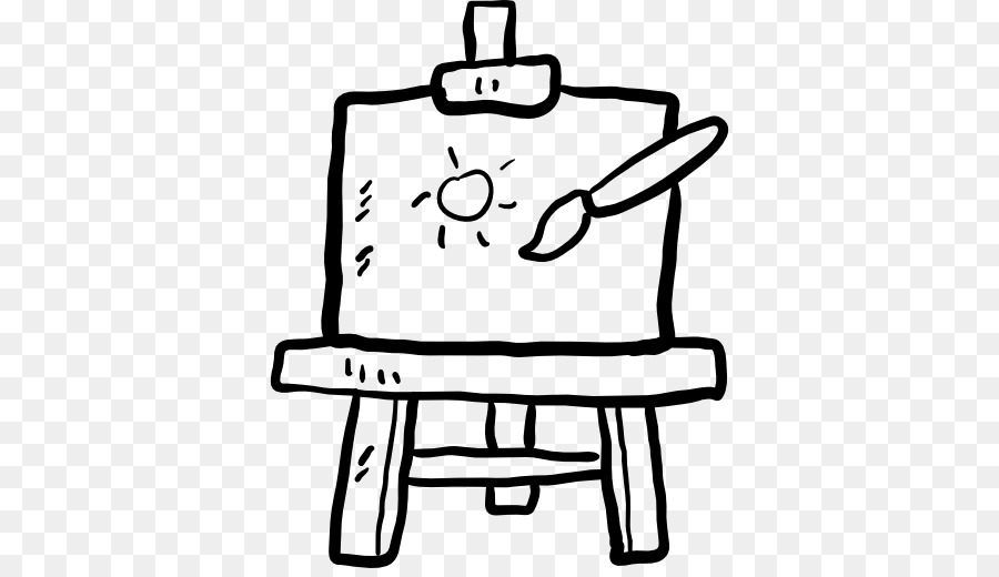 Black and white Easel Painting Canvas Clip art