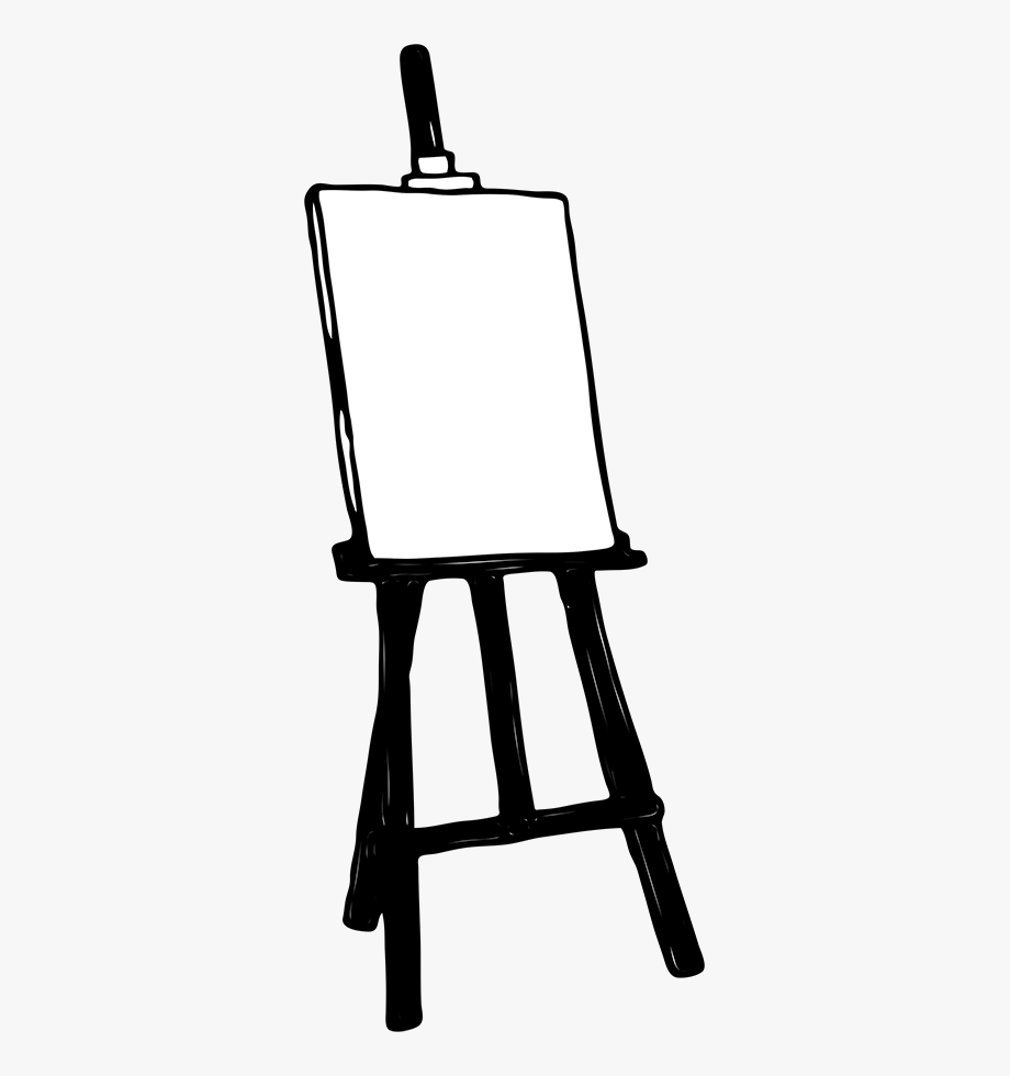 art clipart black and white easel