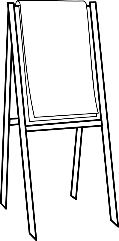Easel clipart black and white