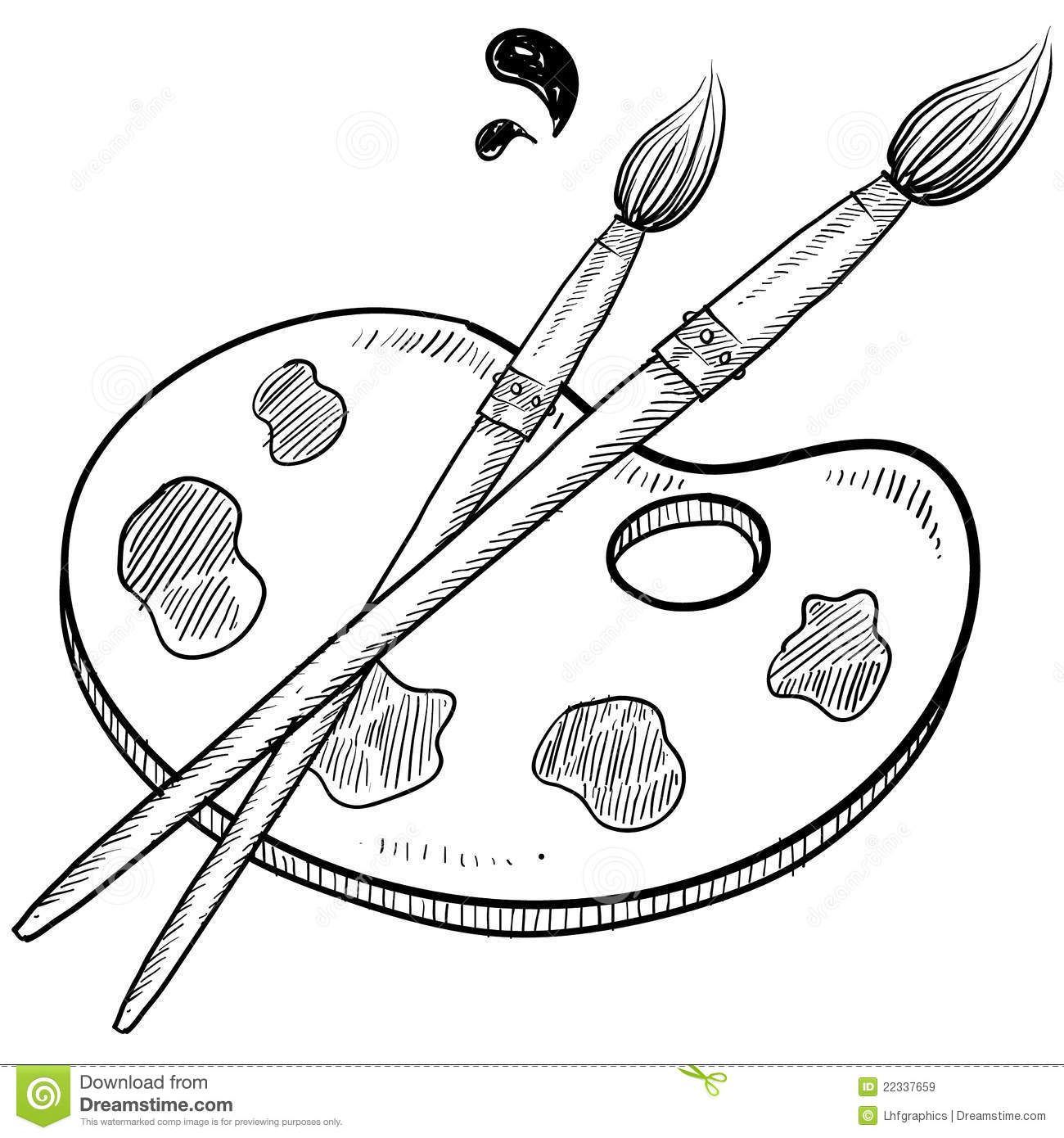 Paintbrush clipart black and white