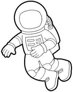 Astronaut clipart black and white