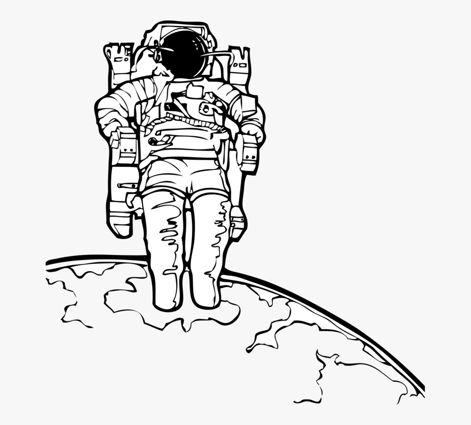 Astronaut clipart black and white transparent background pictures on