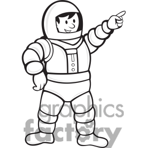 Black and white astronaut