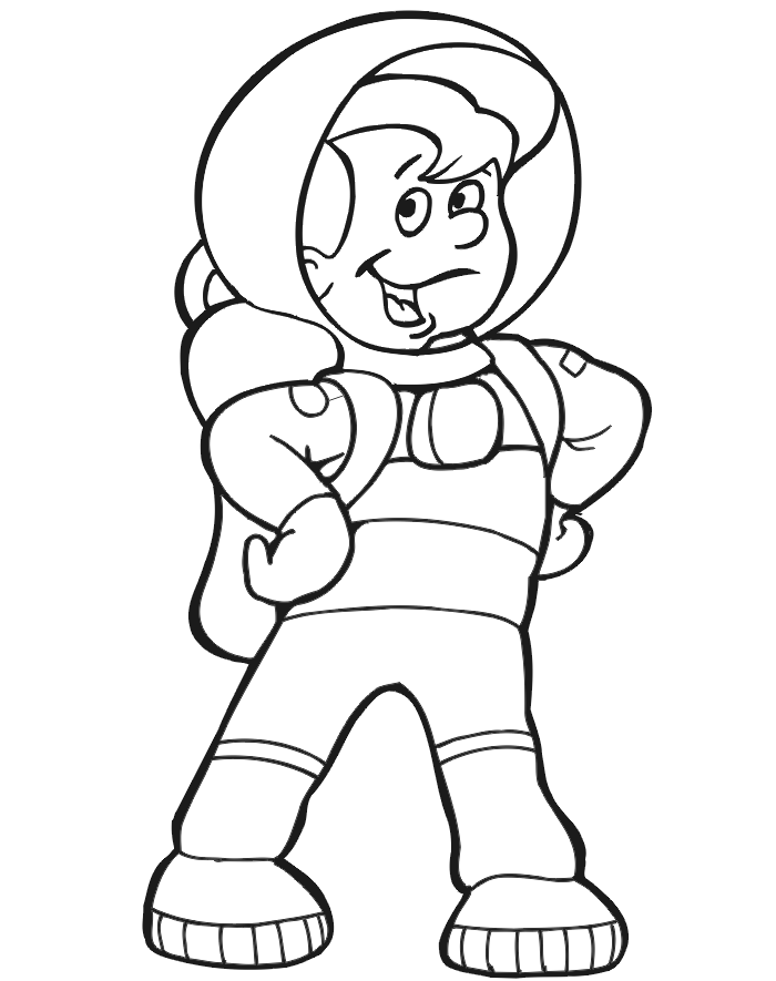 astronaut clipart black and white boy