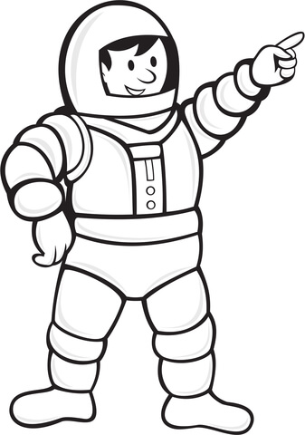 Astronaut in a space suit coloring page