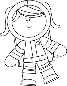 astronaut clipart black and white craft
