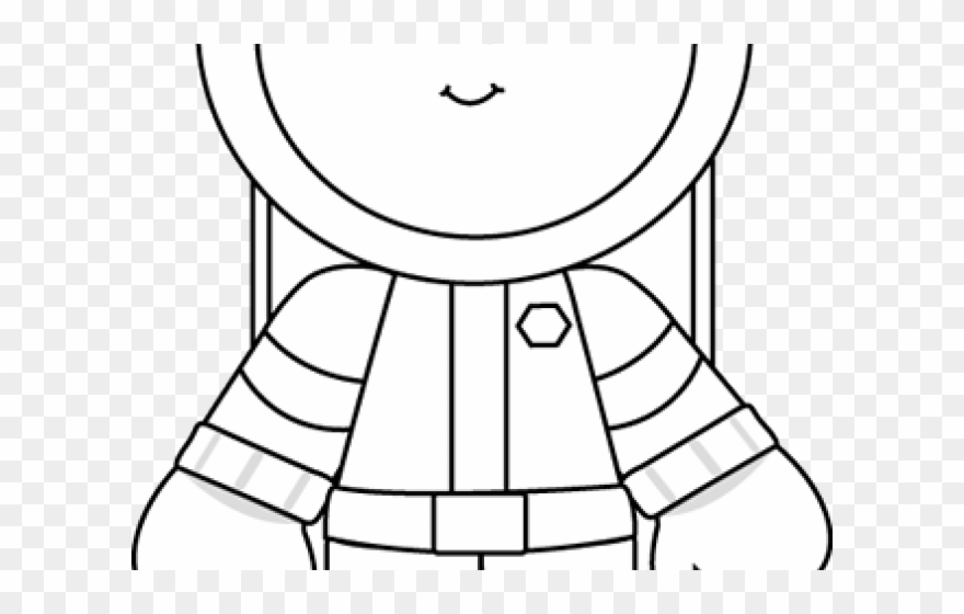 astronaut clipart black and white cute