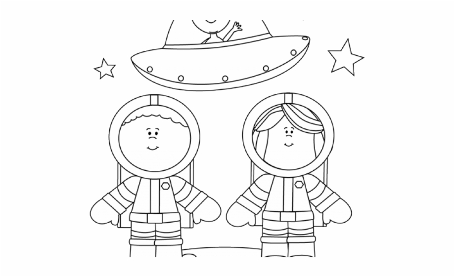 astronaut clipart black and white cute