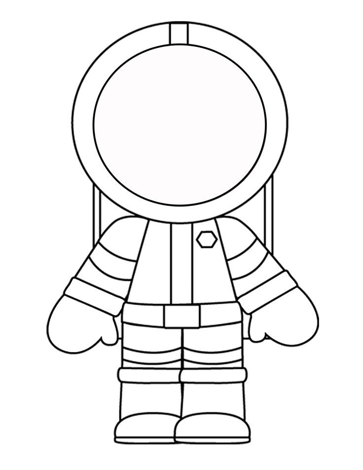 astronaut clipart black and white printable