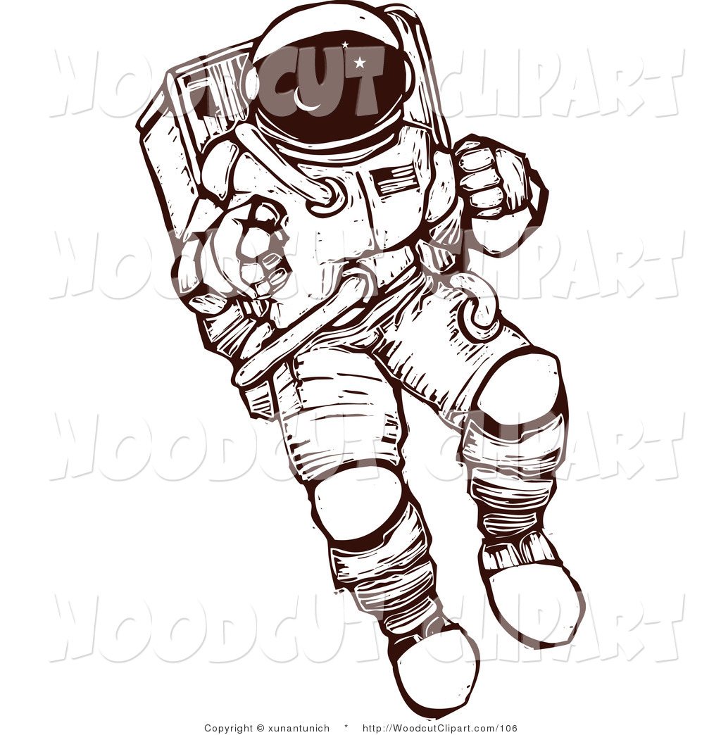 Astronaut Clipart Black And White