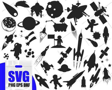 astronaut clipart black and white silhouette