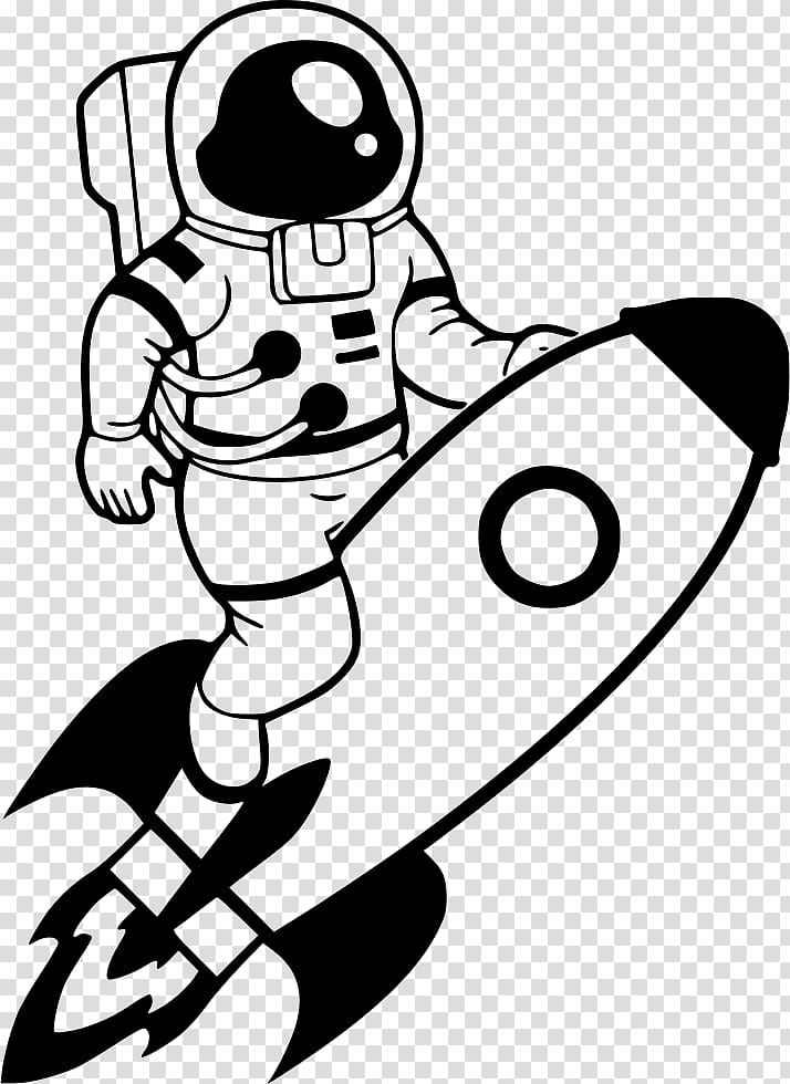 Astronaut clipart black and white illustration pictures on Cliparts Pub