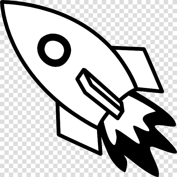astronaut clipart black and white spaceship