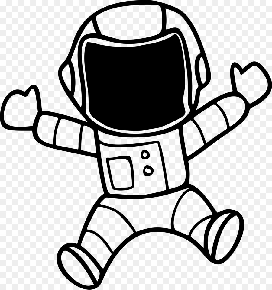 astronaut clipart black and white transparent background