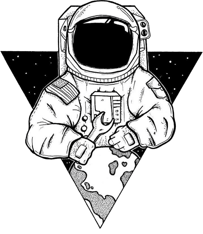 Astronaut artwork transparent background