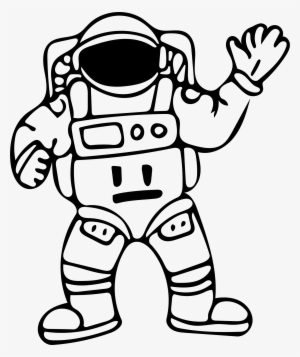 astronaut clipart black and white transparent background