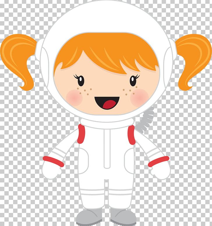 Astronaut girl cartoon.