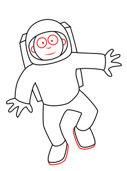 Drawing a cartoon astronaut