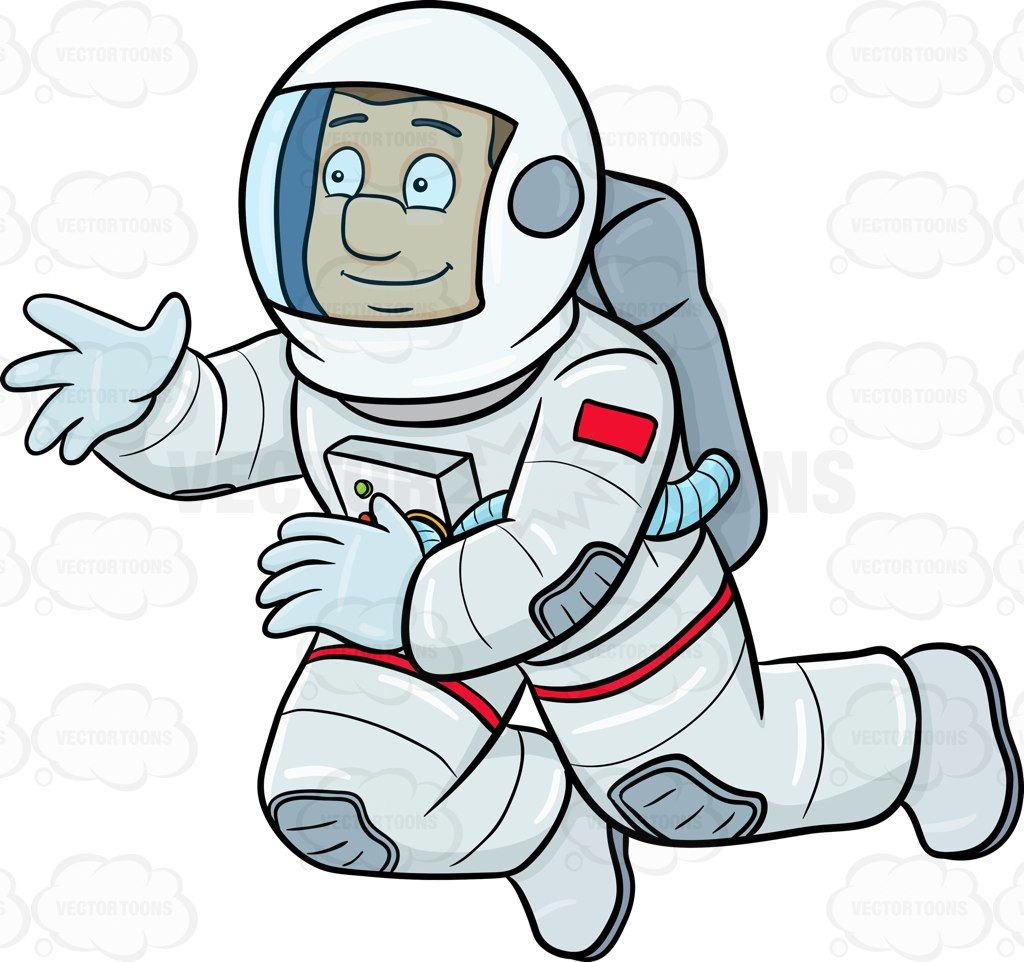 Happy male astronaut.