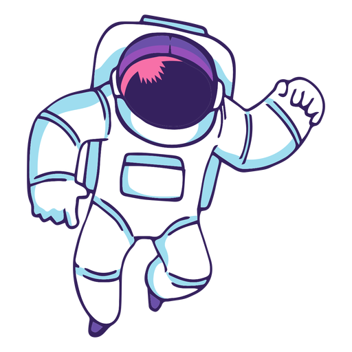 Astronaut flying cartoon.