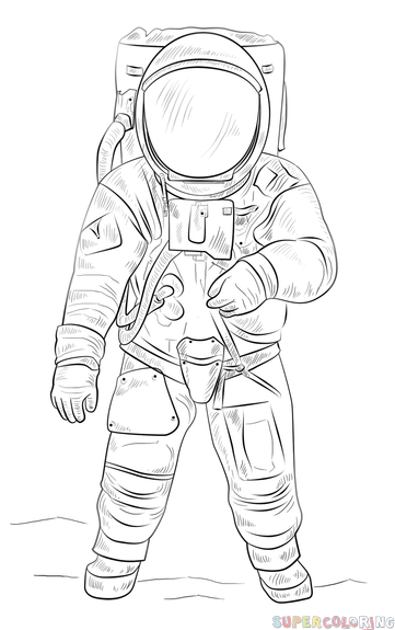 How draw astronaut.