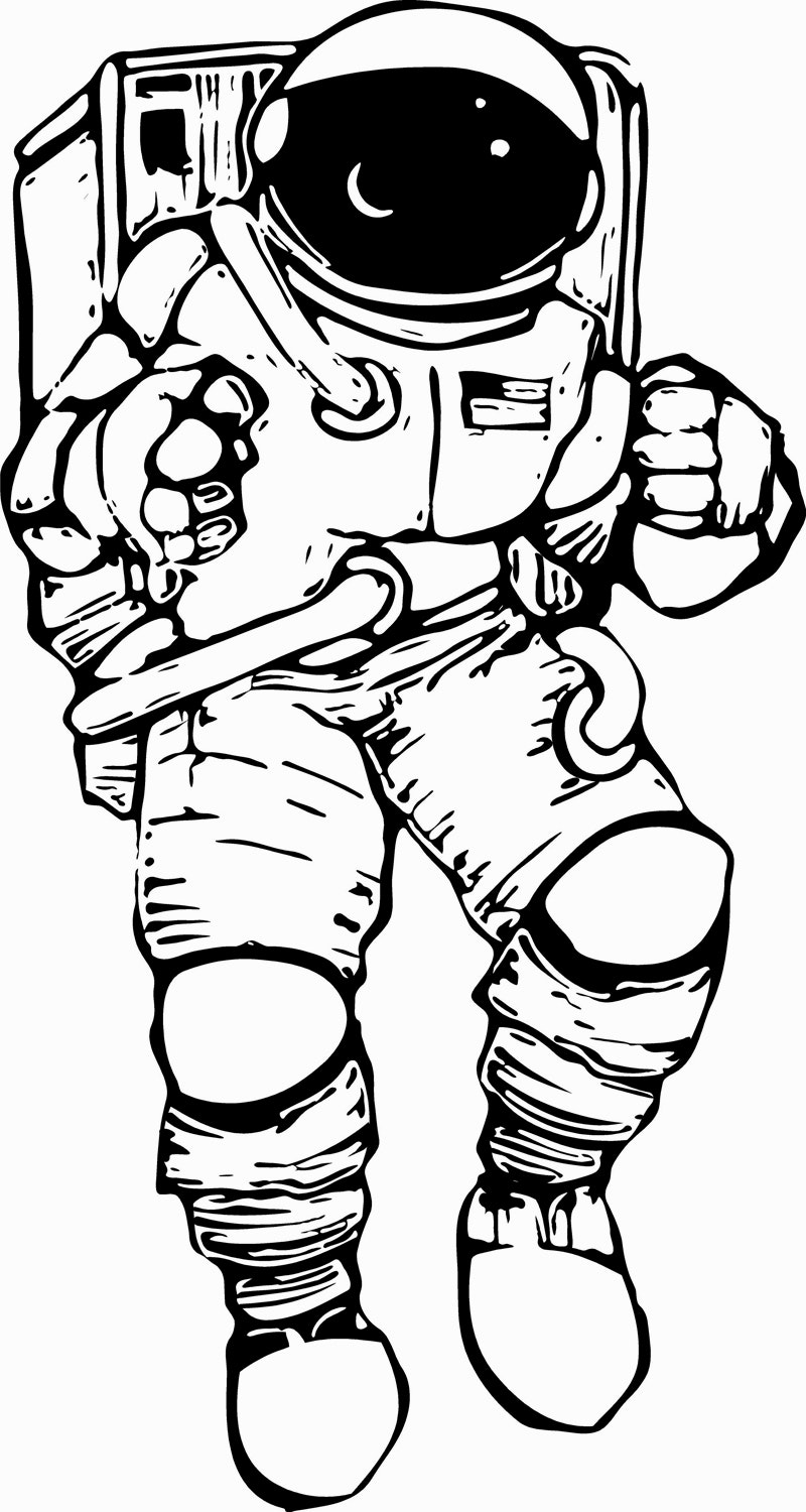 Astronaut Clipart Black And White