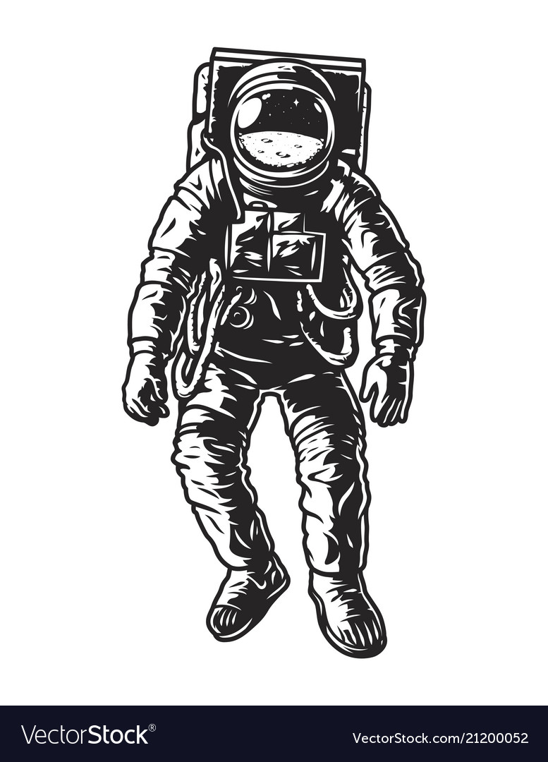Vintage monochrome astronaut.