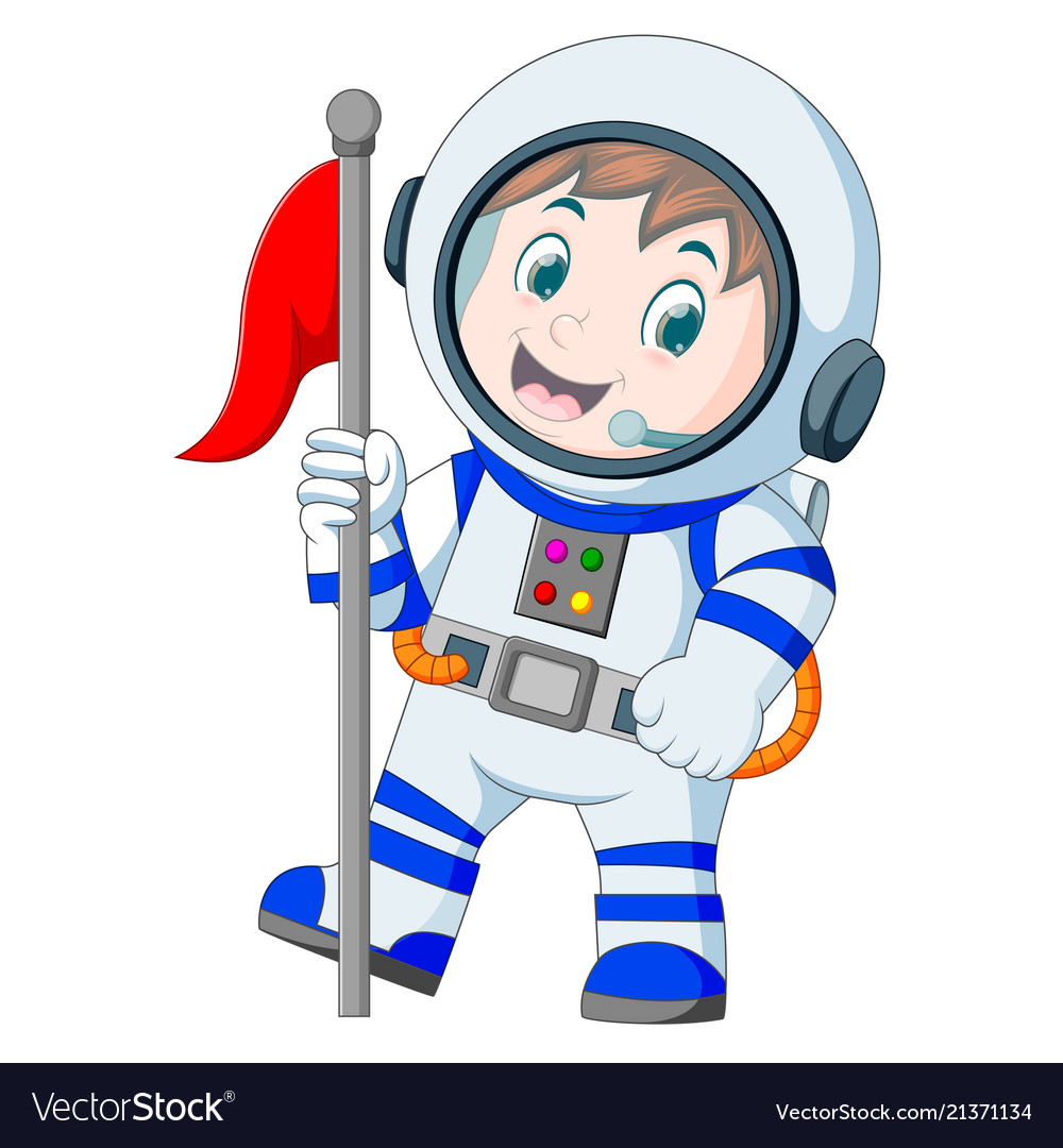 Astronaut white spacesuit.