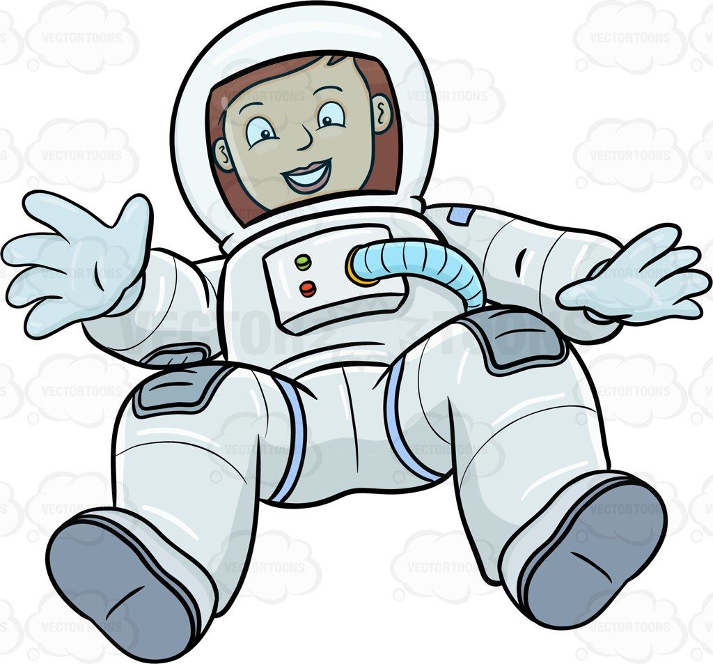 Animated girl astronaut.
