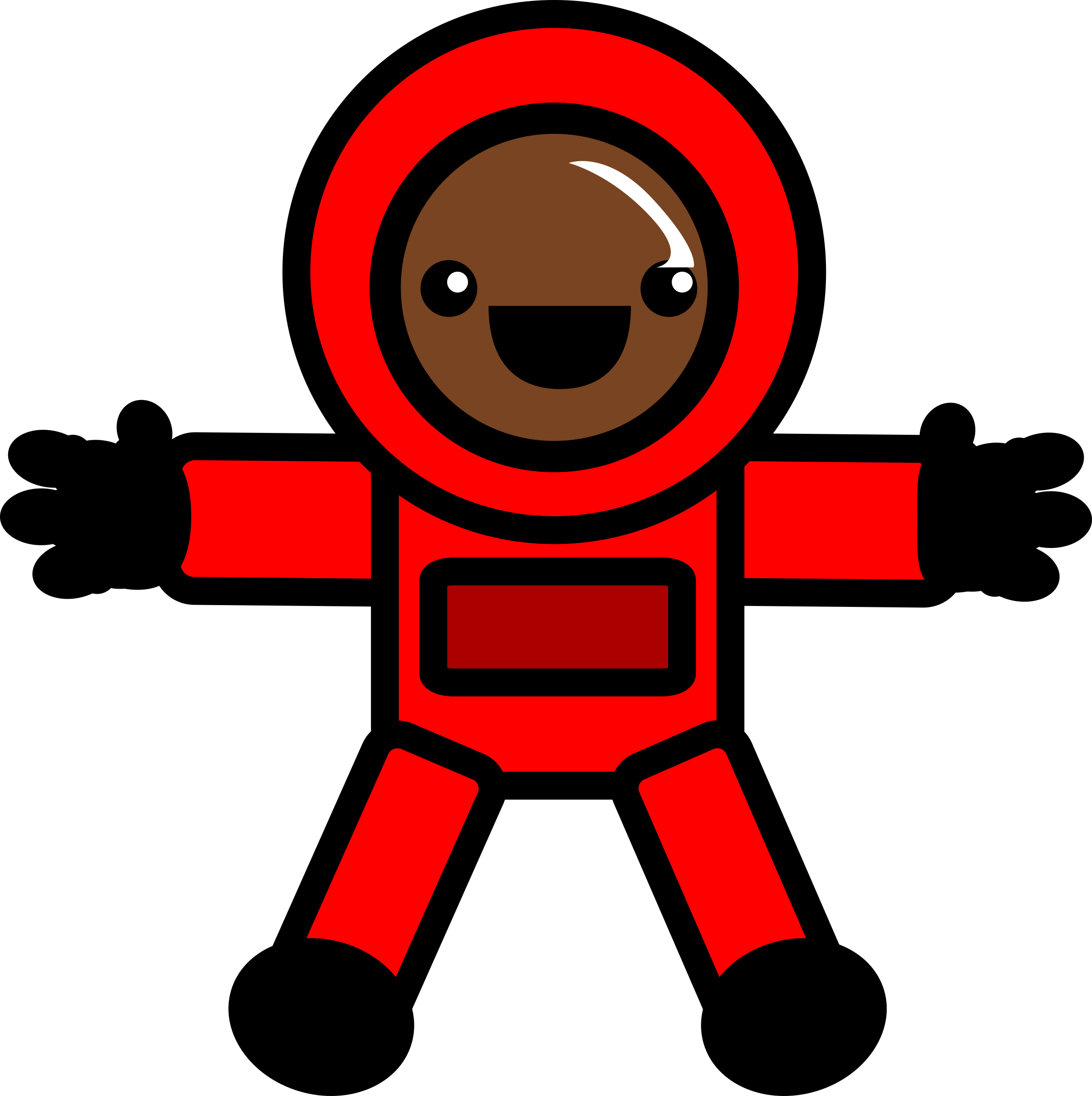 Astronaut in Red Space Suit vector clipart image