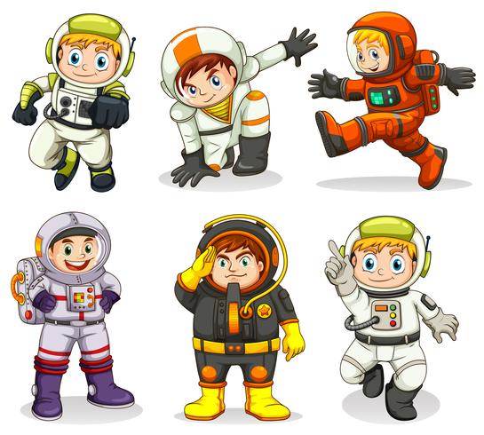 Set of astronaut character