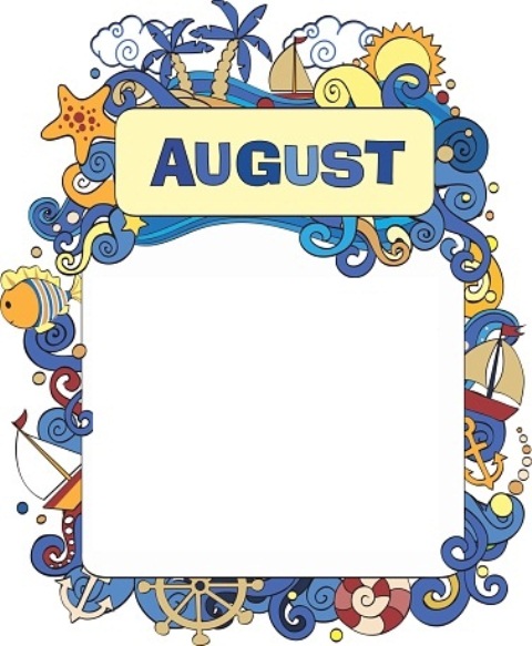 August clipart boarder.