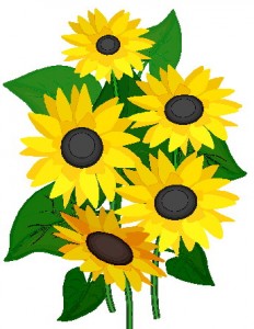 August Flowers Clipart