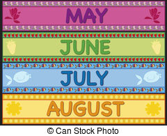 august clipart july