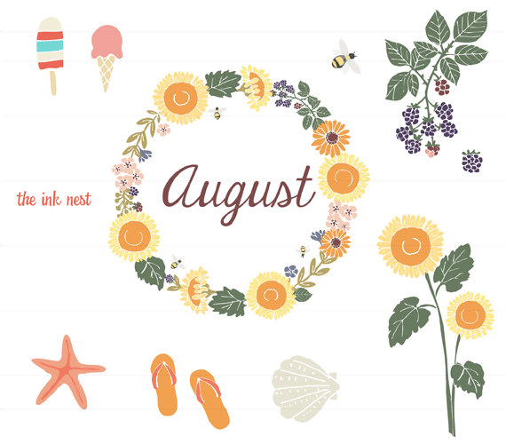 august clipart word