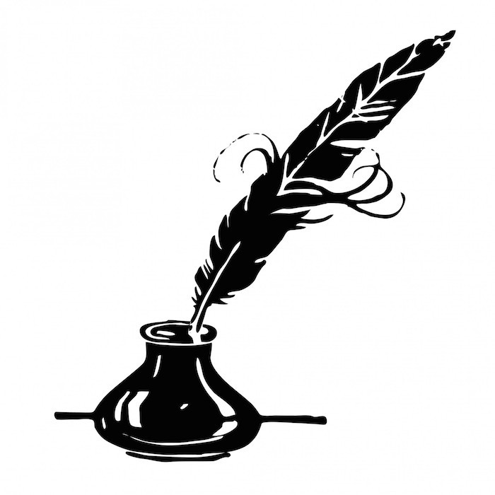 author clipart quill
