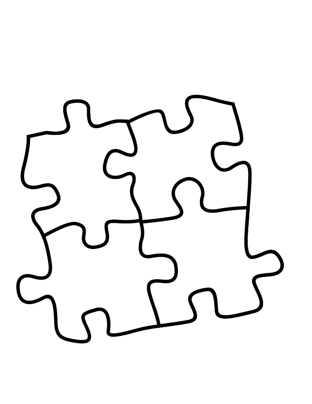 Puzzle piece colouring.