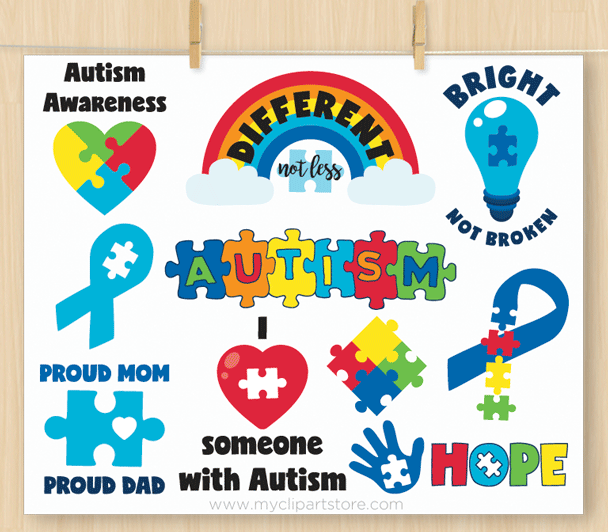 Autism awareness clipart.