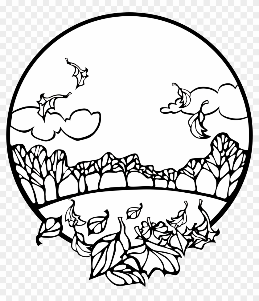 6 Pics Of Fall Scene Coloring Pages