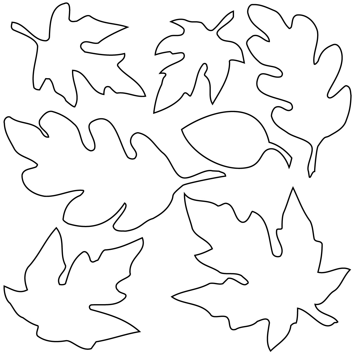 Best Fall Leaves Clip Art Black And White