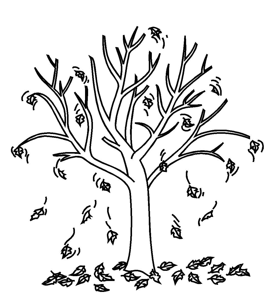 Fall tree clip art black and white clipart images gallery