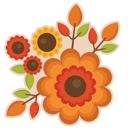 Fall Flowers SVG scrapbook cut file cute clipart files for