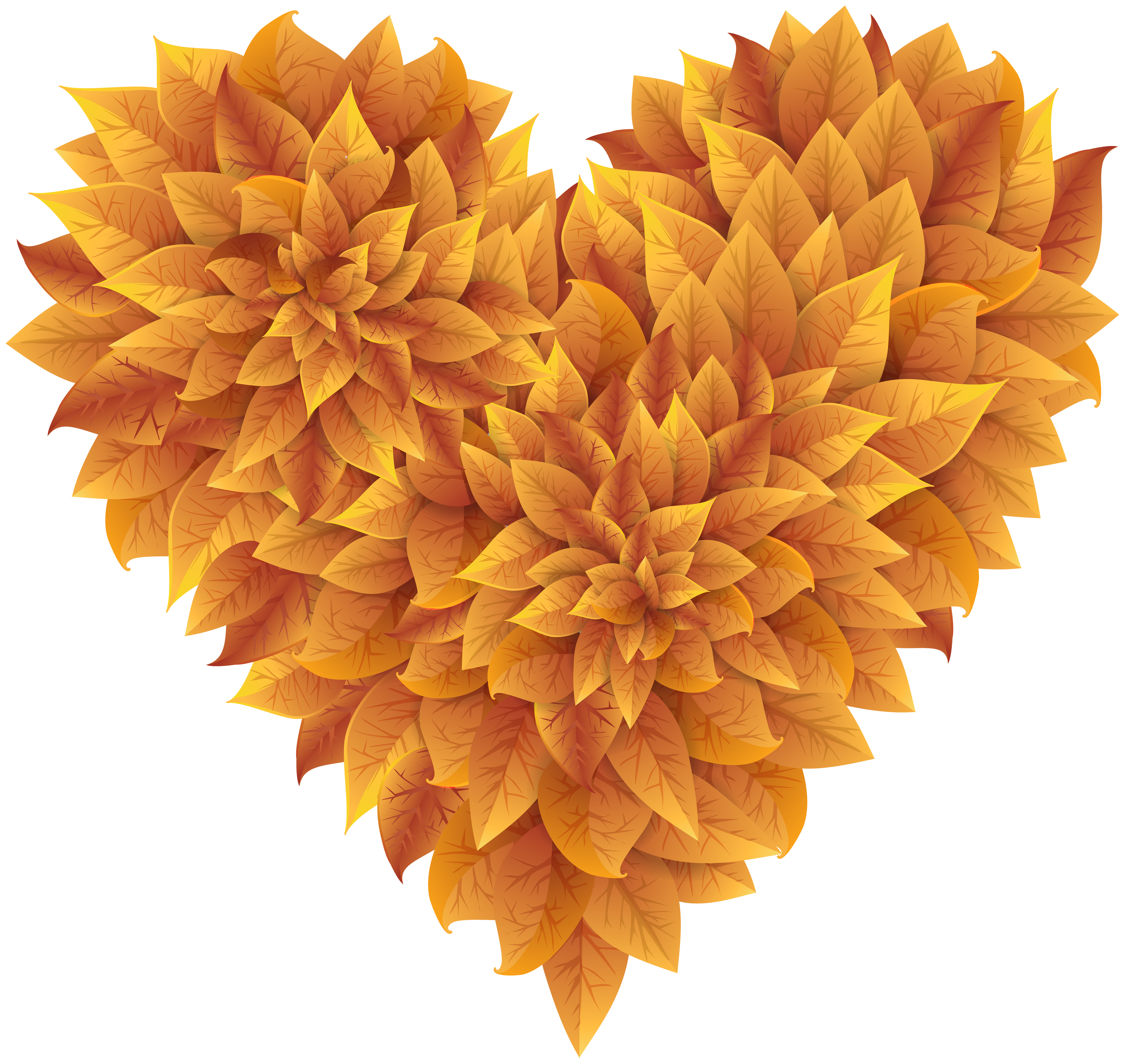 Autumn Leaves Heart Clipart PNG Image