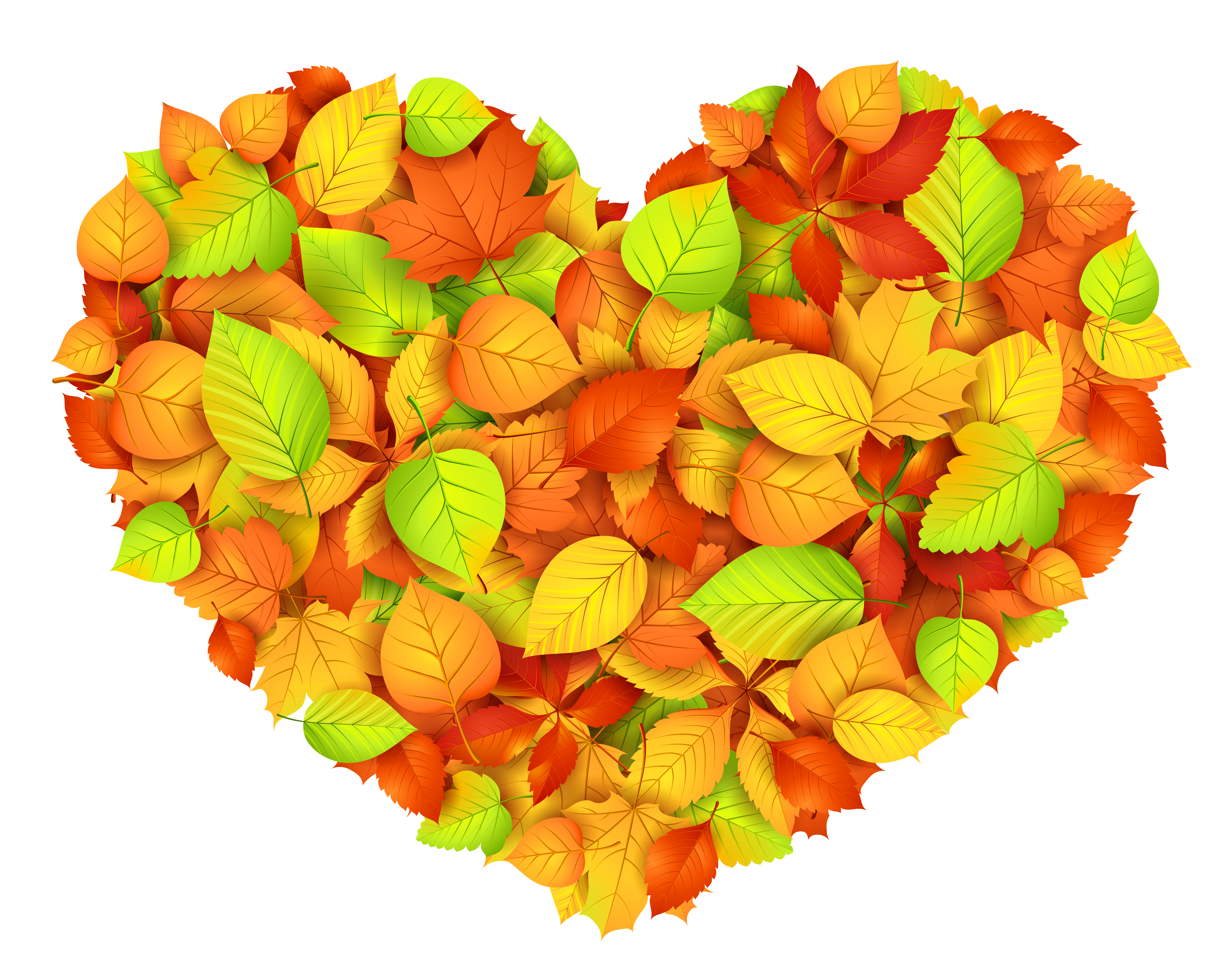 Heart of Autumn Leaves Decor Transparent Picture