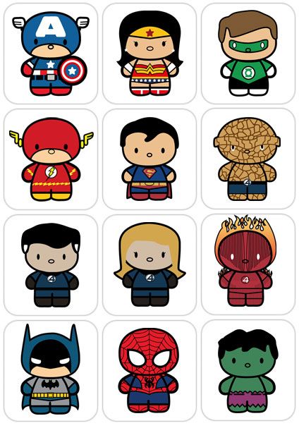 Chibi superheroes superhero.