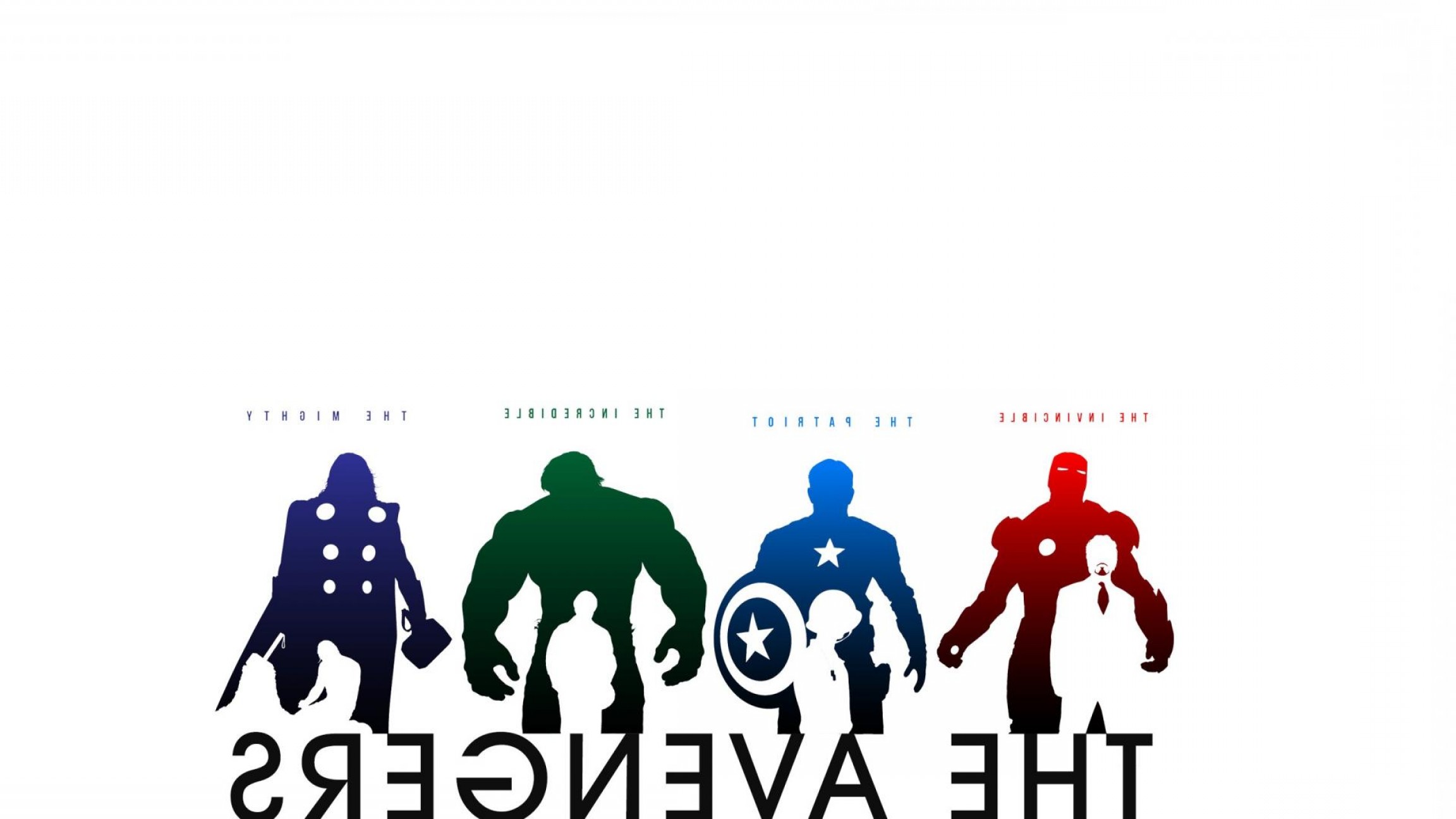 Silhouette Marvel Comics The Avengers White Background