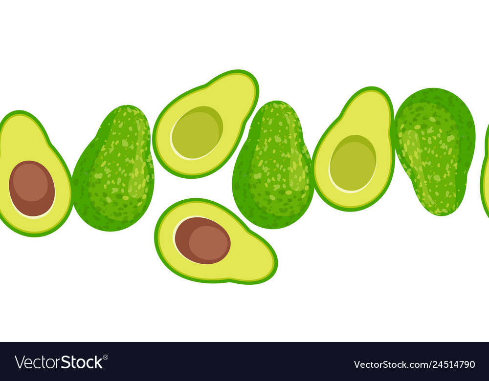 Cartoon avocado seamless border